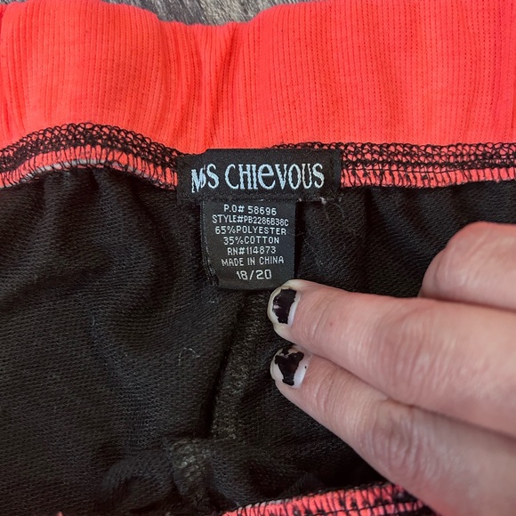 Miss Chievous Black Joggers with Pink Trim - Picture 3 of 3